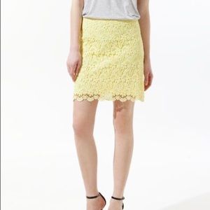Yellow crochet floral ZARA mini skirt
